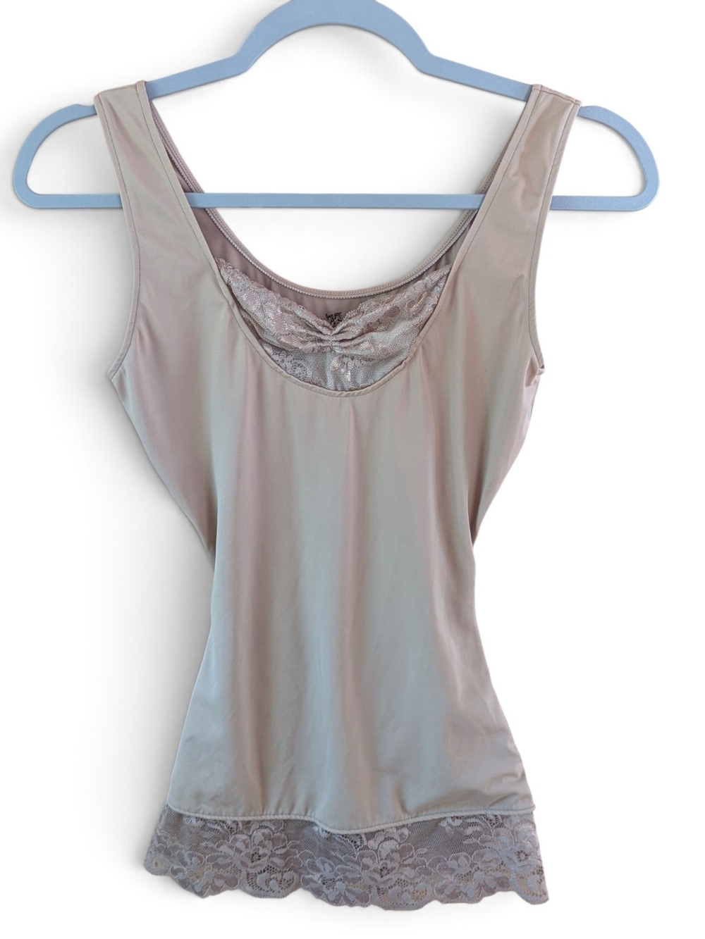 Assets by Sara Blakely Spanx Shaping Camisole Tank Lace Trim Nude